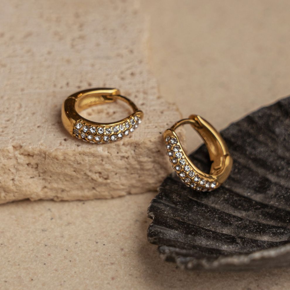 Agata Huggie Earrings