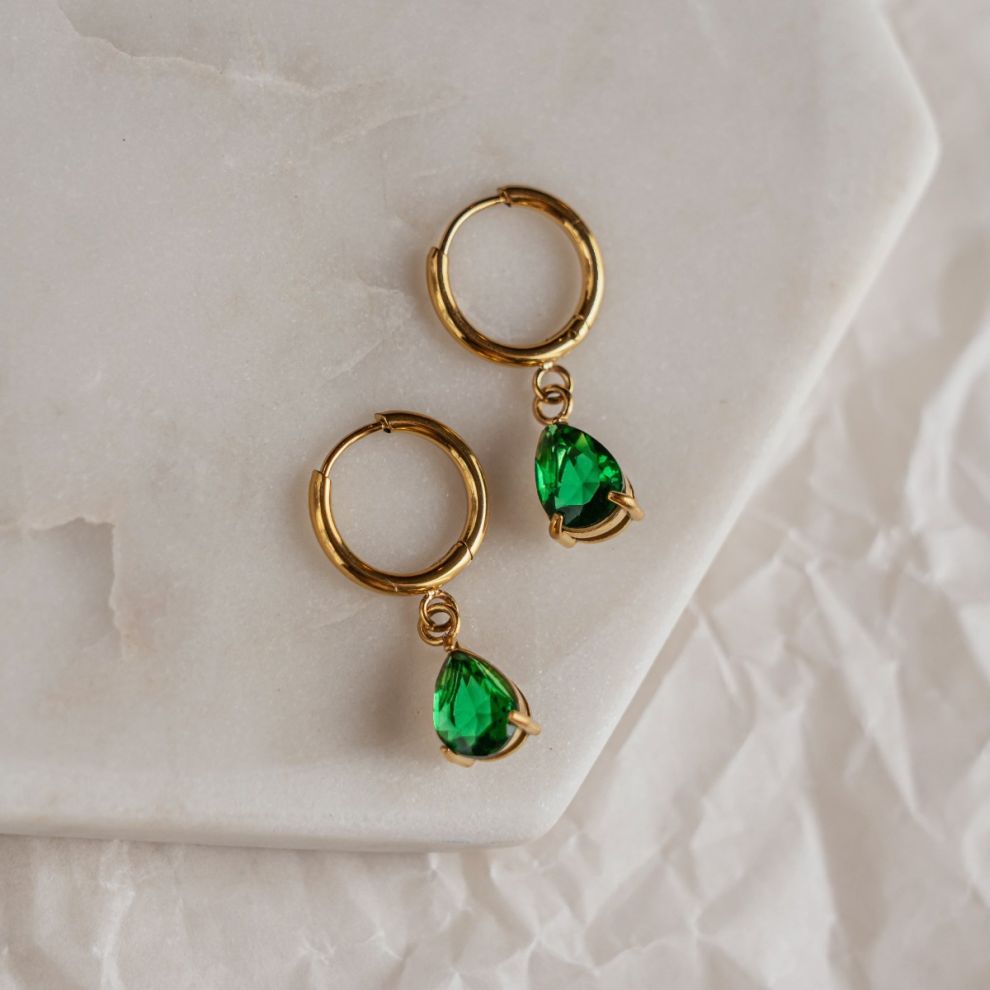 Brianna Emerald Drop Earrings