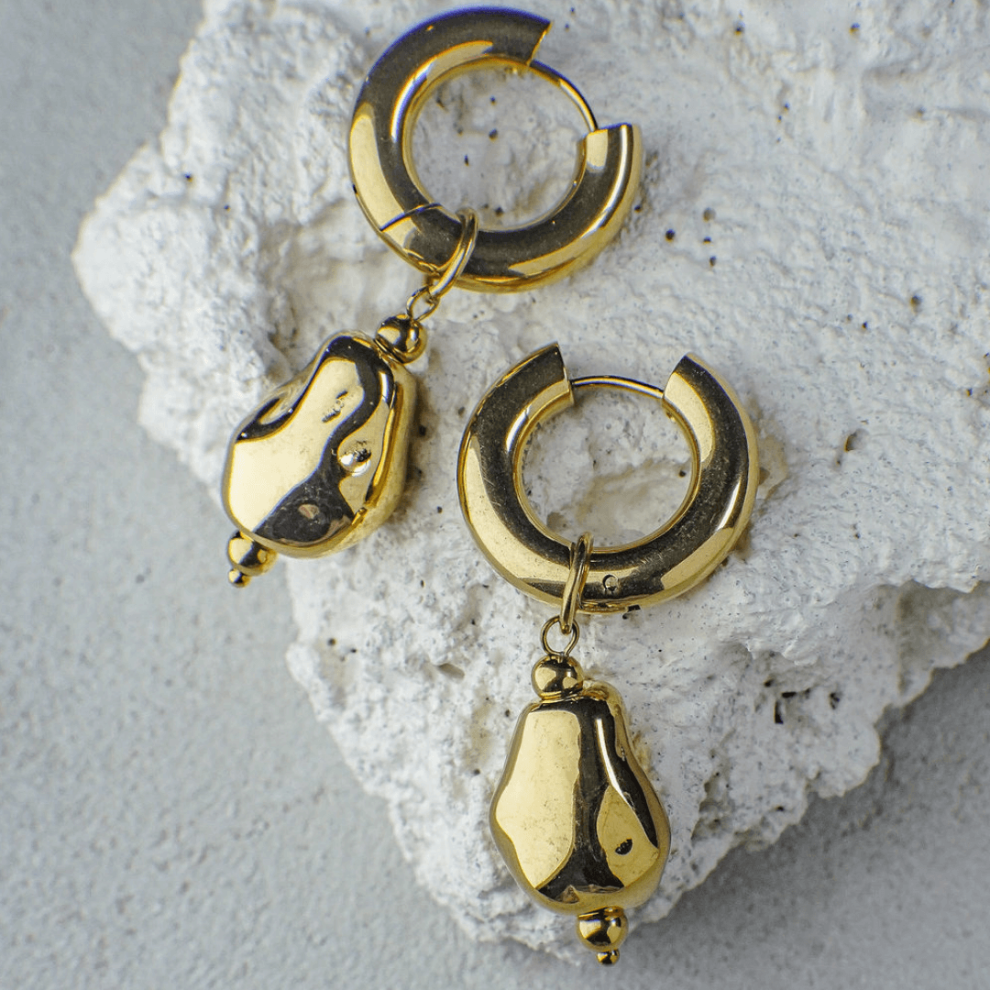 Corinna Drop Hoop Earrings