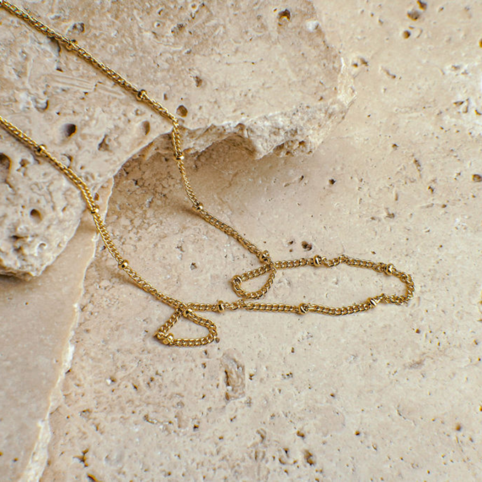 Daniela Beaded Gold Chain Necklace