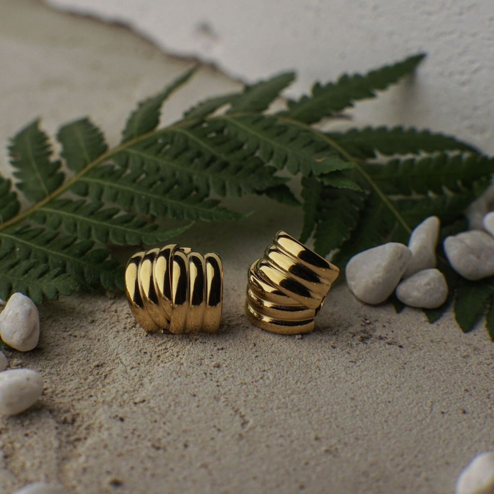 Domenica Gold Stud Earrings