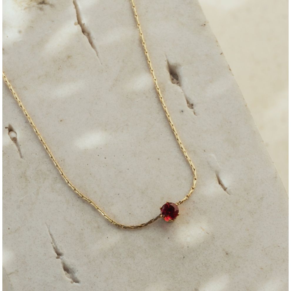 Lorena Burgundy Gold Necklace