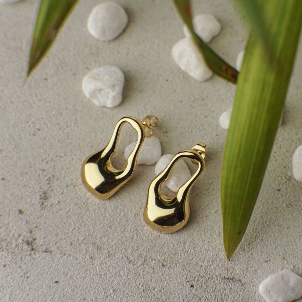 Lorenza Gold Stud Earrings