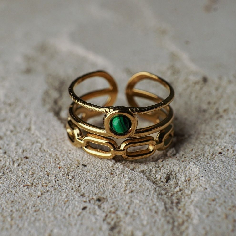 Michela Green Stone Ring