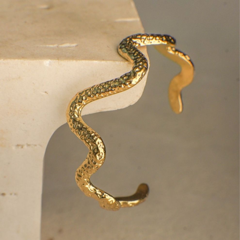 Nina Gold Wave Cuff Bracelet
