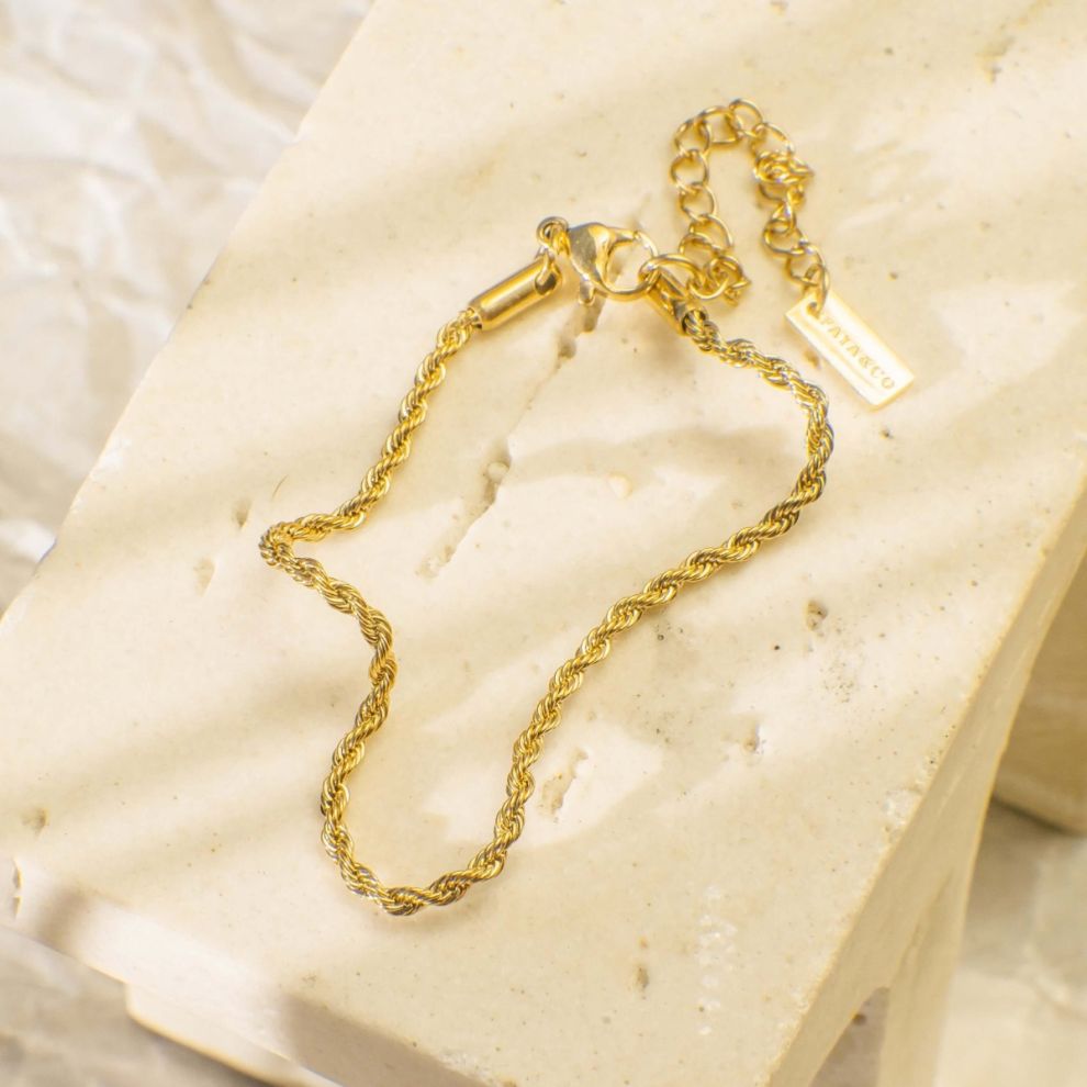 Paulina Gold Braided Chain Bracelet