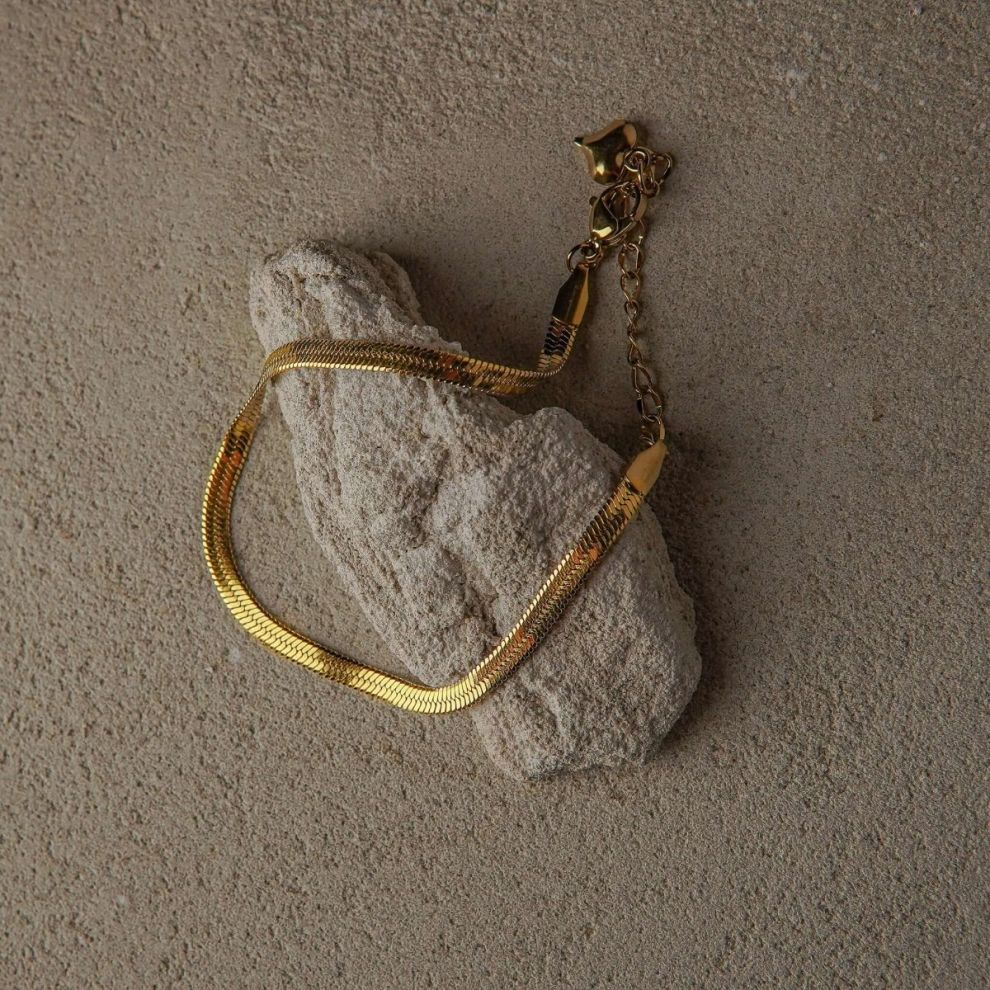 Reina Heart Herringbone Bracelet