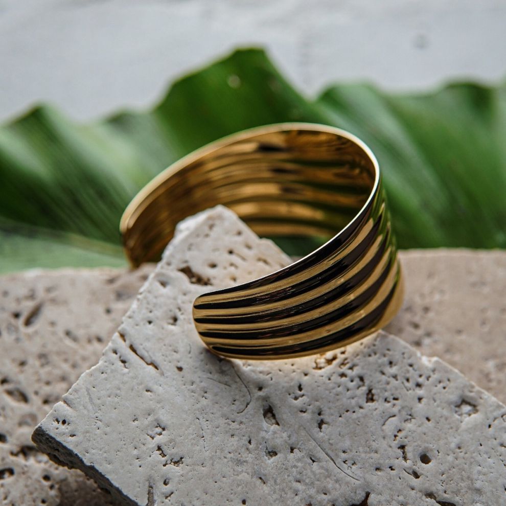 Rosella Ribbed Cuff Bracelet
