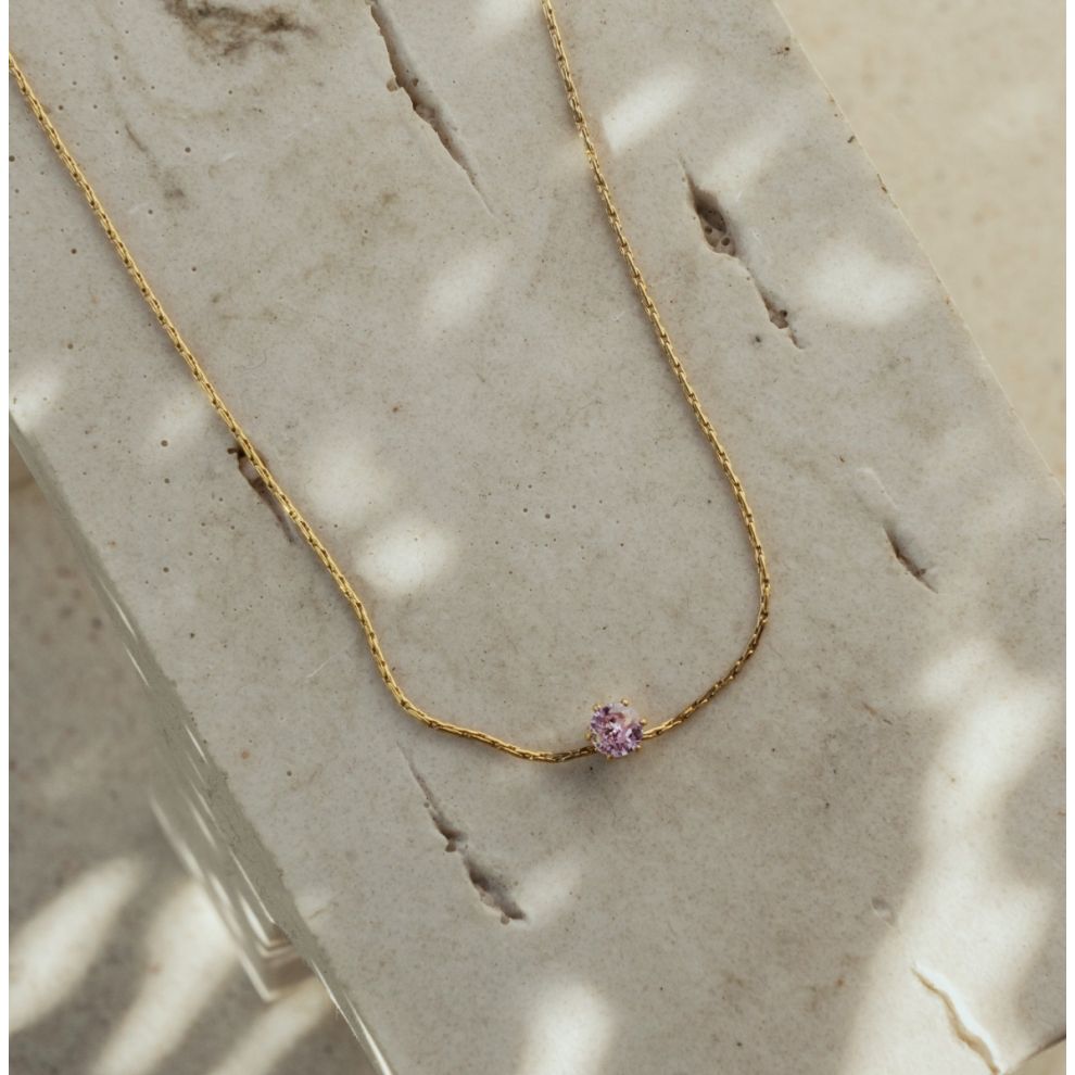Sienna Rose Quartz Gold Necklace