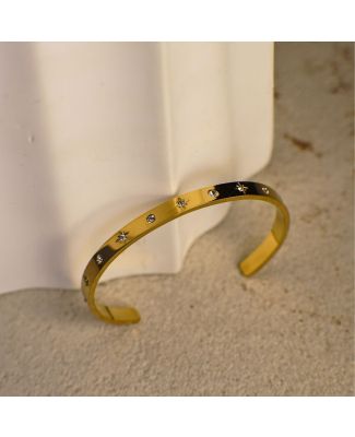 Camilla Gold Cuff Bracelet with Star Crystals
