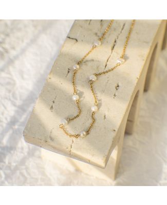 Serena Pearl Bead Chain Necklace